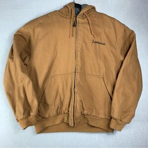Vintage Holloway Jacket Mens Medium Duck Canvas Hooded Work Jacket Embroidered